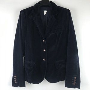 J. Crew Dark Purple Velvet Schoolboy Blazer
